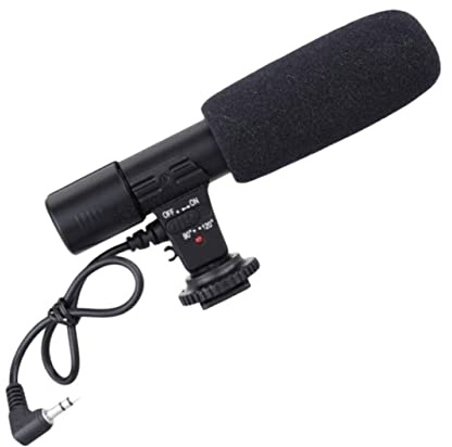 Mikinona Interview Recording Microphone for Camera with Adjustable Pickup Angles and Wide Device Support Compatible with Camcorders and Smartphones for Reporting