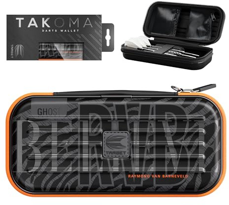 Target Darts Raymond van Barneveld Ghost Series Takoma Wallet, Regular – Darts Case, Black/White Storage Cases, Zipper Dart Holder, Professional Accessories – Holds 3 Fully Assembled Darts