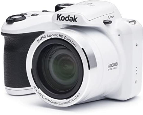 KODAK Pixpro AZ401 - 16 Megapixel Digital Bridge Camera, Video Recording, 24mm Wide Angle, 7.6 cm LCD Screen, 180° Panorama - White