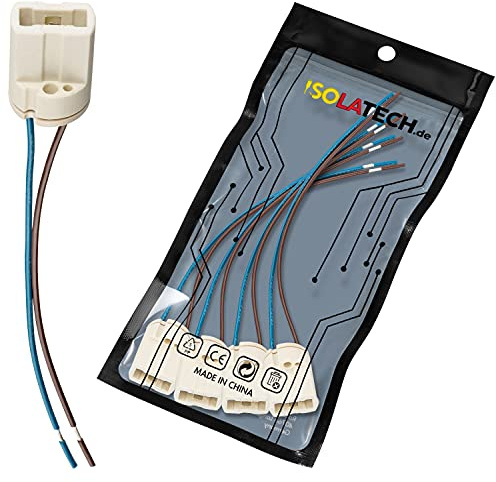 ISOLATECH 4x Portalampada G9 in ceramica Max.250V/2A | Per Mini LED e lampadine a risparmio energetico, Adattatori per lampadine, Resistente al calore