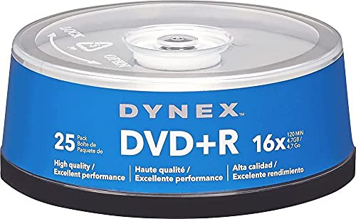 Dynex DX-DVDPR25 25-Pack 16x DVD+R Disc Spindle