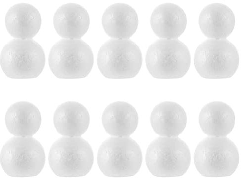 Happyyami 10PCS Snowman Crafts DIY Kit Paper Mache Cones Christmas Snowman Craft Shape White Foam Ball for Painting Polystyrene Snowman Shape Foam Molds DIY Craft Flower Wedding Decoration