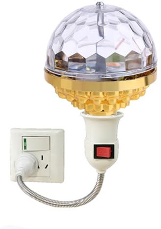Michear Disco Light,Colorful Rotating Magic Ball Light Bulb,Automatic Rotating LED for Party Home Stage Light (Ball Lamp+UK Plug)