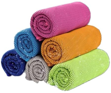 SZETOSY Lot de 6 serviettes rafraîchissantes en microfibre pour yoga, sport, course à pied, gym, entraînement, camping, fitness, entraînement (101,6 x 30,5 cm)