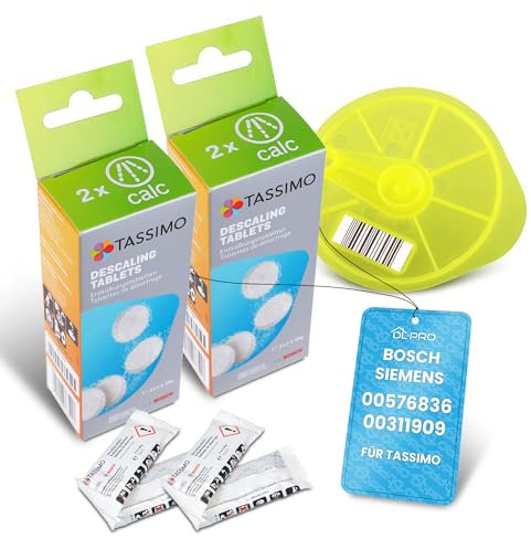 DL-pro Reinigungsdisc + 2x Entkalker für Bosch Siemens 576836 00576836 311909 00311909 Reinigungs- und Entkalkungsset für Tassimo Multigetränkesystem Kapselautomat Kaffeemaschine Kaffeevollautomat