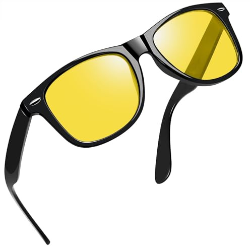 Joopin Gafas Amarillas Hombre y Mujer Conducción Nocturna Cristal Amarillo para Conducir de Noche Gafas Vision Nocturna Antireflejos UV400 Yellow Night Driving Glasses