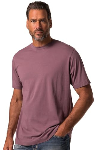 JP 1880 Herren große Größen Übergrößen Menswear L-8XL T-Shirt, Basic, Rundhals, gekämmte Baumwolle Mauve 6XL 702558829-6XL