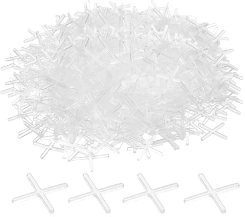 QUARKZMAN 500 Piezas de Separadores de Azulejos de 1.5mm de Plástico Duro En Forma de Cruz para Nivelador de Azulejos Instalación de Clips de Espaciado Cerámico para Pared Y Suelo