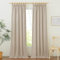 PONY DANCE Leinen Gardinen mit Kräuselband 2er Set Wohnzimmer Vorhänge für Schienensystem H 245 x B 140 cm Vorhang Leinenoptik Boho Gardine Halbtransparent Linen Curtains Living Room, Taupe
