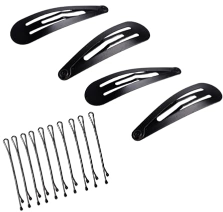PARENCE.- Lot d'attaches pour Cheveux- Lot de 4 Barrettes + 10 Épingles – Accessoires Cheveux Femme et Fille – Clips Antidérapants – Pinces Coiffure Discrètes – Idéal Quotidien