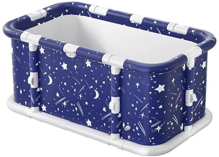 Portable Foldable Bathtub,Folding Bathtub for Adults Kids,Freestanding Soaking Bathtub for Hot Shower and Ice Bath,Sauna Bath Tub(Blue)