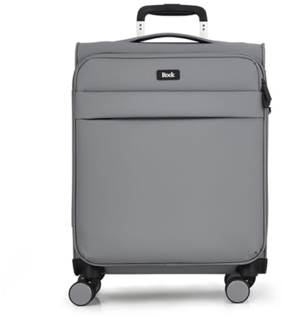 Rock Harper Valise à coque souple – Design léger, élégant et minimaliste – Poignée télescopique, roues pivotantes à 360° et serrure à combinaison TSA – Disponible en noir, gris, bleu marine et beige