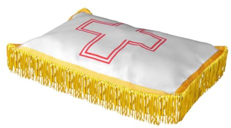 YOSADIER Housse de Recouvrement pour Urne Funéraire Soie Haute Qualité avec Croix Imprimée Tissu Funéraire Blanc pour Cendres Accessoire de Crémation Solennel