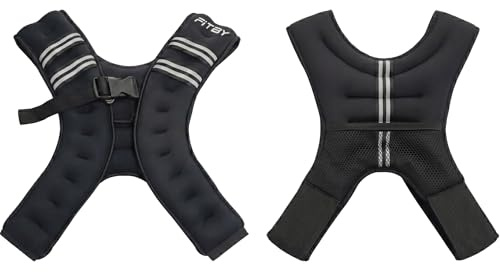 Fitby Viktväst 5 kg Justerbar - Träningsväst för CrossFit, Löpning, Calisthenics, Kondition och Styrketräning, Andningsbar, Vattenresistent, Svart