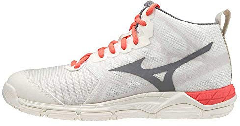 Mizuno Shoe Wave Supersonic Mid WOS - T: 9H Color: WhiteSand/Quietshade/Hotcoral
