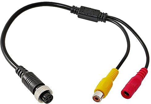RED WOLF 4 PIN Female to RCA/AV Adaptor Video Wiring Loom Cable Lead for Rear View Camera Monitor CCTV DC Connector Plug Wire RCA Cinch Monitor Camera Adapter