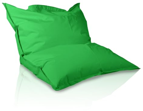 Bepouf - Pouf a Sacco, Cuscino Morbido in Poliestere con Imbottitura in Palline di Polistirolo, Poltrona a Sacco Adatta per Camera, Salotto e Esterni - Dimensione Grande 180x140, Colore Verde