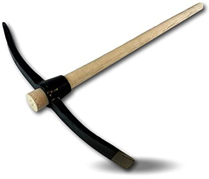 Lot de 3 pioches de terrassier (pic) | Manche de 90 cm en bois fabriqué en France | Panne en acier forgé avec pointe et langue | Racler et couper | Creuser décompacter ou épierrer | Kibros PIOCHMx3