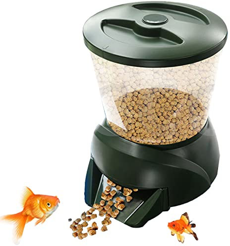 Alimentador Automático De Peces para Estanques De 4,25 L, De Gran Capacidad, Dispensador De Alimentación Programable Comedero Peces Automatico para Estanques De Jardín, Pecera, Acuario