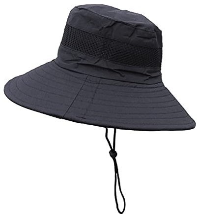 TIMJJG 1 Stück Sonnenhut, UV-Schutz, Sommerhut, Faltbarer Sonnenhut, atmungsaktiver Outdoor-Hut, Bergsteigen, Angeln und Camping. (Schwarz)