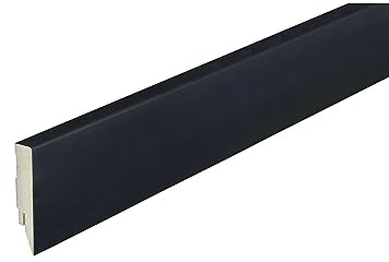 PROVISTON | Sockellist | MDF FOLED | Avrundad profil | 16 x 78 x 2500 mm | Svart | Baseboard | Robust | Hög kvalitet | 50 meter