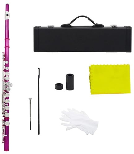 Flauta Con Agujeros Abiertos Y Cerrados Con Llave C De 16 Agujeros Para Estudiantes Que Tocan Instrumentos De Flauta Flauta Travesera Kit (Color : Rose pink)