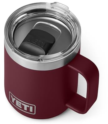 YETI Rambler 10 oz Stackable Mug, Vacuum Insulated, Stainless Steel with MagSlider Lid, Wild Vine Red