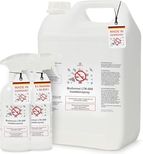 BIODELTA LTK-008 Insektenbundle (2 x 500ml + 1x 5L) für fliegende & kriechende Insekten bekämpfen - Insektenmittel - Anti-Insekten-Spray mit Sofortwirkung - Insektenschutz Spray mit Langzeitschutz