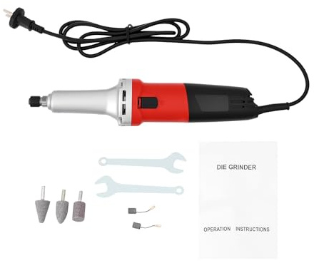 MINRS Smerigliatrice dritta 600 W Elettrica, 0-27000 giri/min, con regolatore di velocità, levigatrice dritta con 3 accessori per lucidatura, pulizia, incisione