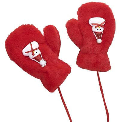 IQYU Guanti unisex Plush Thickened Christmas Gloves grasso per pelle (rosa caldo, taglia unica)