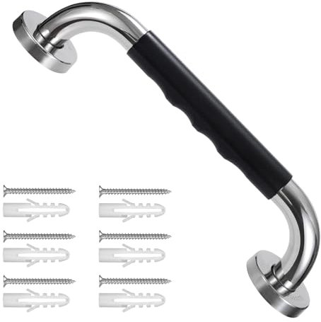 Barre d'Appui de Salle de Bain en Acier Inox, 30cm Antidérapante Poignée de Baignoire Barres de Maintien Douche pour Personnes Agées, Handicapés, Enfants