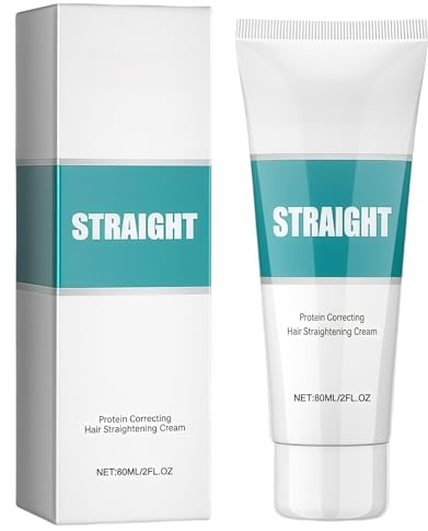 Hair Straightening Cream - Hair Smoothing Cream - Protein Hairs Treatment - Nourishing Fast Straightening Serum With Collagen & Silk For Women