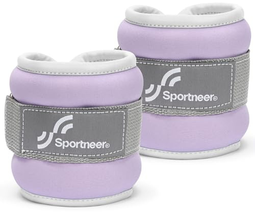 Sportneer Poids de cheville pour jambes et bras - Ensemble de manchettes lestées pour femmes et hommes pour la musculation, la course, la marche, le fitness - 2 x 0,5 kg / 2 x 1 kg / 2 x 1,5 kg / 2 x