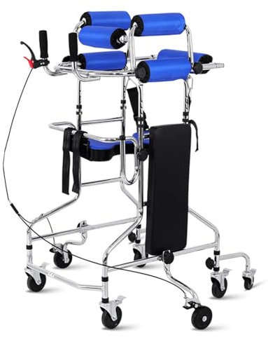 Déambulateur Cadre De Marche Vertical Avec Freins À Main Pour Personnes Âgées, Aide À La Mobilité À 8 Roues Pour Une Utilisation En Intérieur Et En Extérieur, Prend En Charge La Rééducation