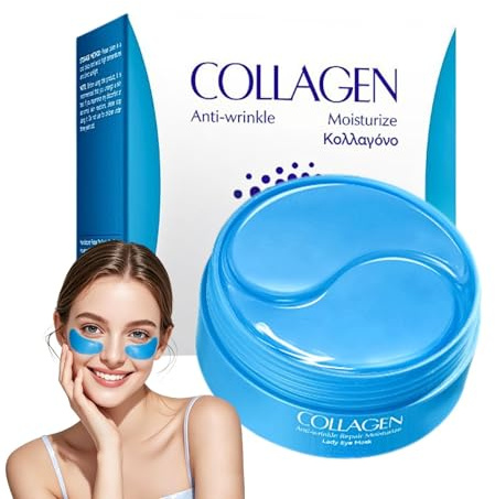 Collagen Augenpads,Augenpads gegen Augenringe,60 Stuck,Hyaluron-Augenpflege
