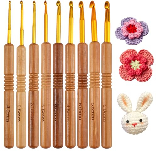 Lot de 9 Ensemble de Crochets 2,0-6,0 mm, pour Mains Arthritiques