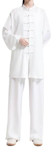 Taichi abbigliamento,Uniforme da Tai Chi in Cotone e Lino,Unisex Kung Fu e Arti Marziali Uniforme,Abbigliamento per Meditazione e Qigong,Largo E Comodo,per Esercizi Mattutini,Meditazione