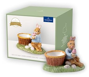 Villeroy & Boch – Annual Easter Edition portauovo edizione annuale 2026, porcellana Premium, coniglietto dipinto a mano con cestino pasquale, decorazioni pasquali, da collezione in edizione limitata