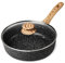 MICHELANGELO Deep Frying Pan 28cm, Non Stick Saute Pan 28 cm, Fry Pan with Lid with Soft Bakelite Handle, Sautepan with Lid, Deep Frying Pans for Induction Hob, Black