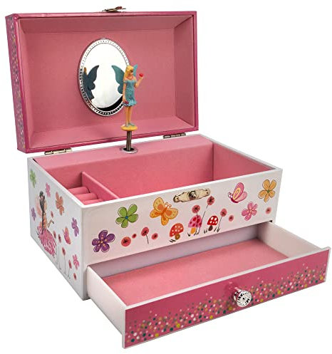 The San Francisco Music Box Company Children's Heirloom Musical Jewelry Box (Flowers and Butterfly Fairy)