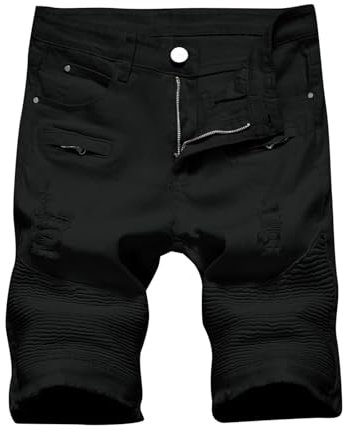 SRZYMJ Jeans Herren Stretch Baggy Jeans Herren Y2K Hose Baggy Herren Kurze Hose Herren Jeans Schwarz Schwarze Kurze Hose Graue Jogginghose Kurz 5XL Herren Chino Hose Arbeitshose Motorradhose XL