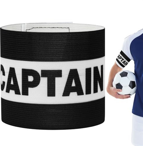 flintronic 1PCS Kapitänsband, Kapitän Armbinde, Gummielastische Armbinde, Spielführerbinde für Fußball und Rugby, Captains Armband, für für Erwachsene und Jugendliche- Schwarz