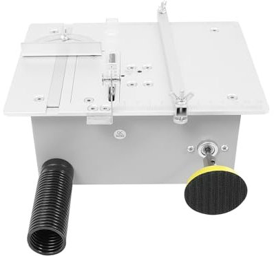 Minisierra circular de mesa de 96 W: sierra de mesa portátil de precisión con 4 cuchillas, hoja de sierra de 0,1-20 mm de altura ajustable, ideal para proyectos de carpintería de bricolaje