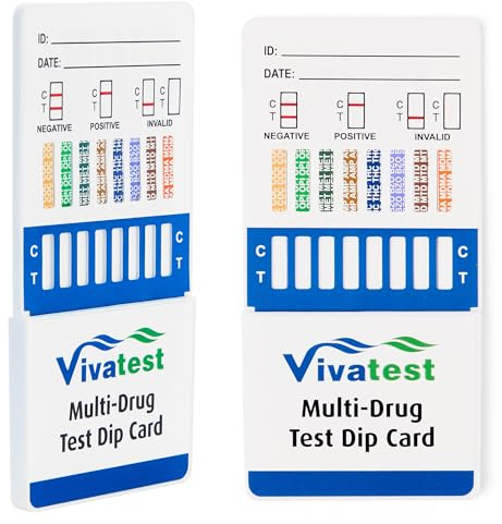 VivaTest läkemedelstestsatser – 1-pack 8-i-1 läkemedelstestsats för urinkokain, opiater, metamfetamin, THC, bensodiazepiner, metadon och MDMA – hem eller arbetsplats