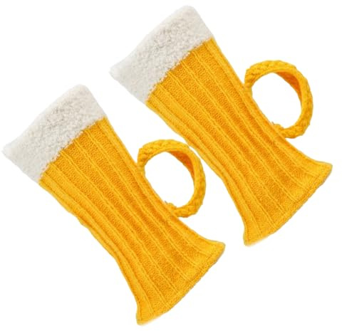 Hitburu Beinwärmer - 1 Paar Bierkrug Stulpen Mit Henkeln,Kleidungsaccessoires Für Weihnachten Beruf Cosplay Junggesellenabschied Halloween Ostern - Für Einkaufen Radfahren Cosplay Reisen