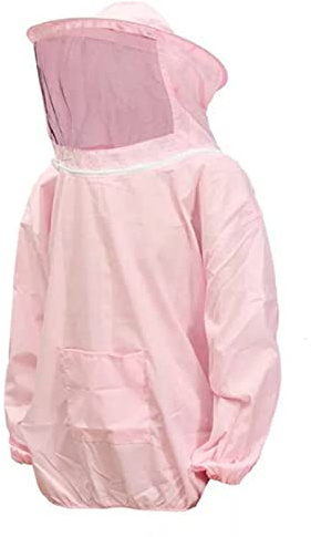 XUMIUZIY Ventilerad Biodlarjacka, Totalskyddsdräkt för Biodlare med Slöja för Biodlare (Rosa)