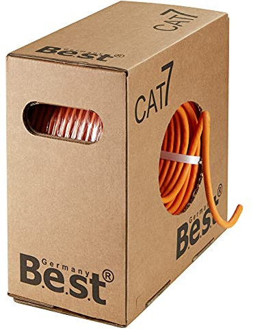 Germany B.e.s.t CAT 7 100M Simplex Netzwerkkabel Verlegekabel Kupfer LAN Kabel Ethernetkabel S/FTP 10 Gbit/s Kat 7 reines Kupfer Datenkabel PoE+ LSZH Datenkabel
