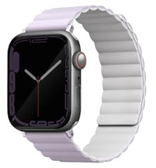 Uniq Revix Magnetisches Silikon, wendbar, kompatibel mit Apple-Armband, 42/44/45 mm, Anthrazit/Orange