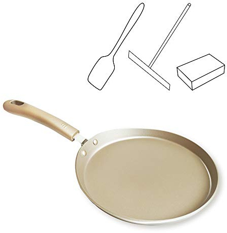 Soldadito Crepes Pancake Pans Nonstick Frying Pan Induction Omelette Skillet Carbon Steel Griddle Flat Pan Crepe Maker with Accessories for Pancakes Burritos Tacos Tortilla Omelette 8In