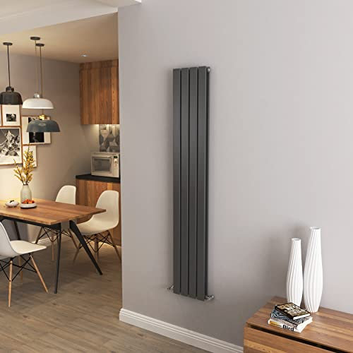 Anthracite Vertical Radiator Double Column Flat Panel Central Heating Radiators 1600 * 272mm